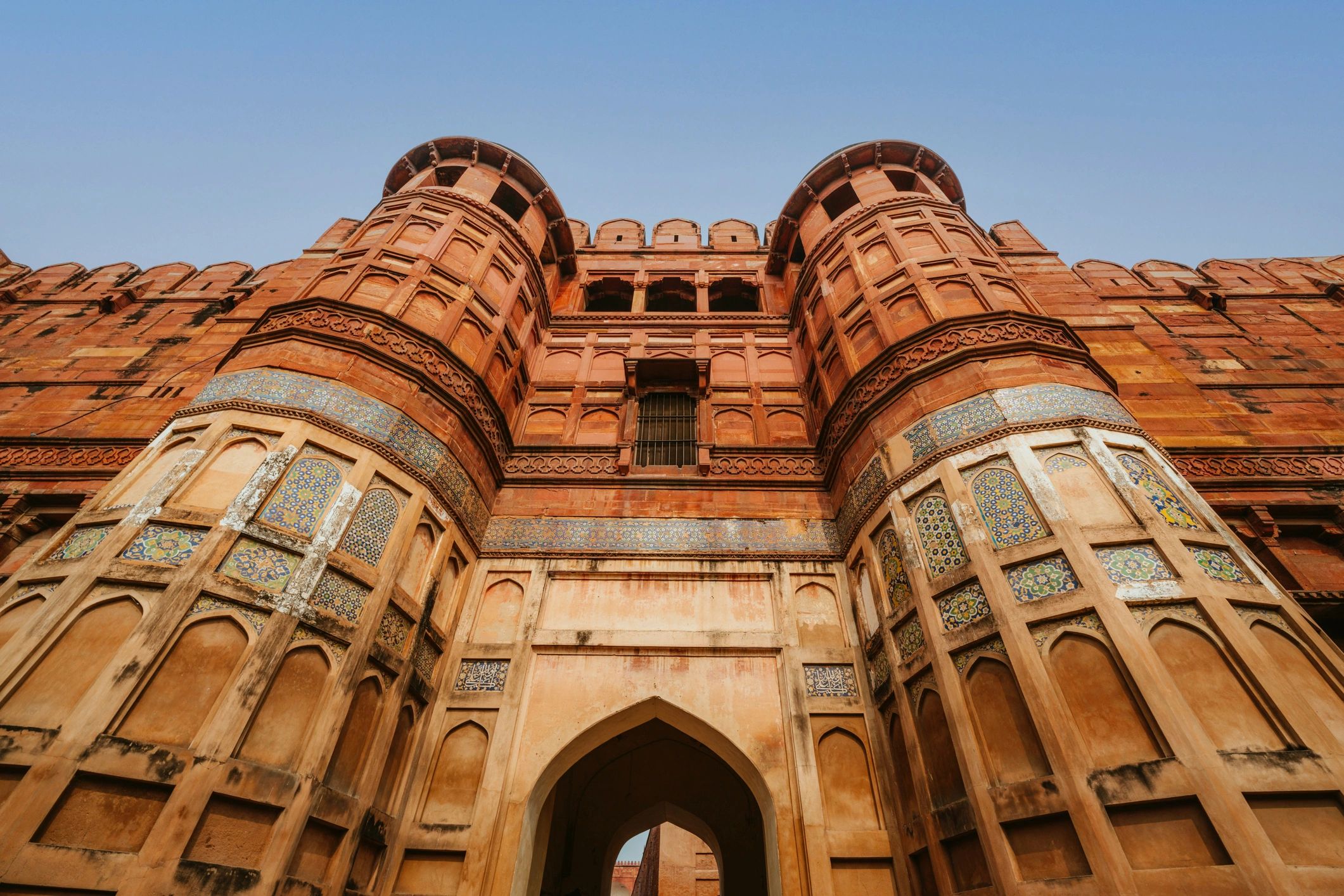 Agra Fort in India under a clear sky