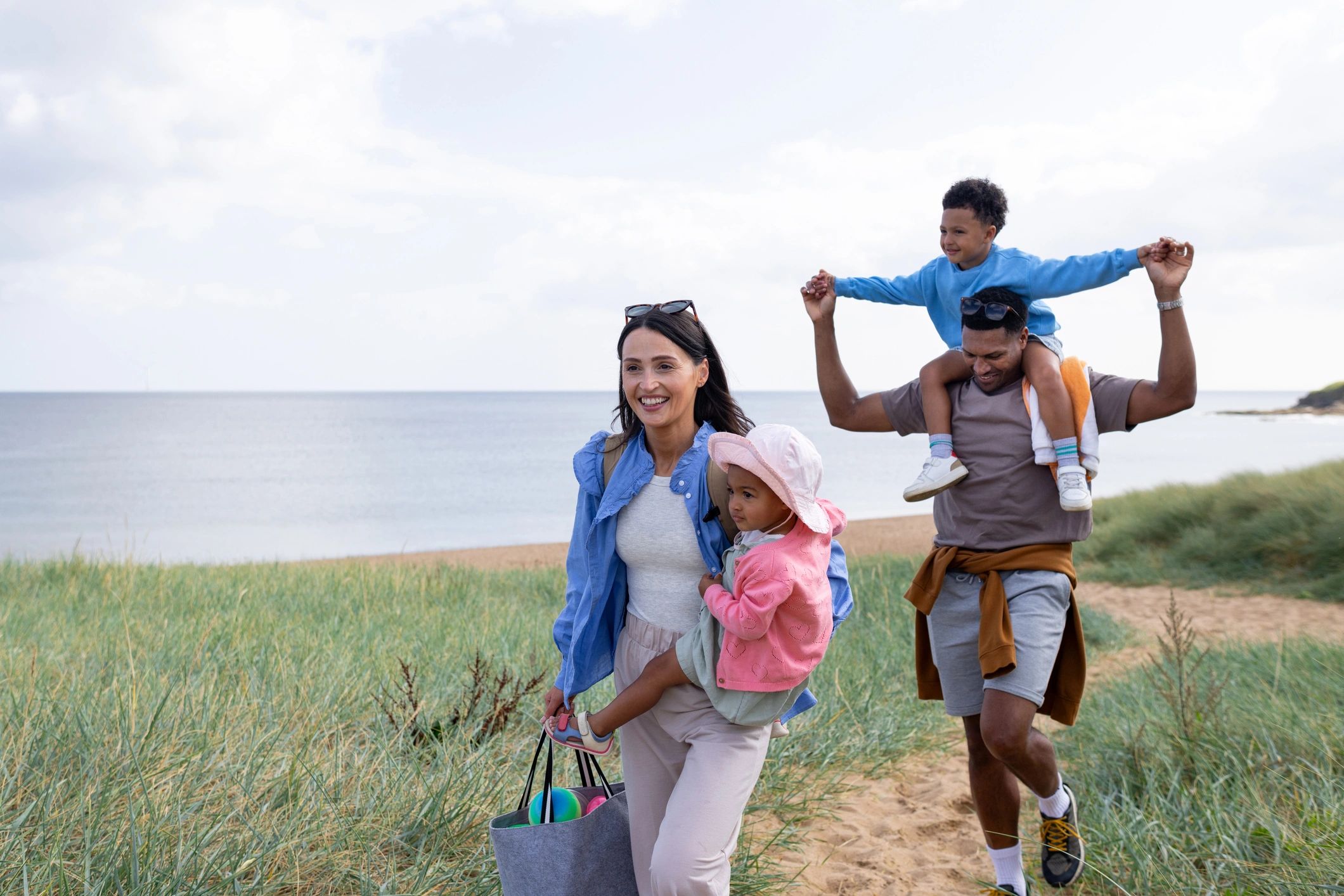 Family enjoying an active and healthy outdoor lifestyle