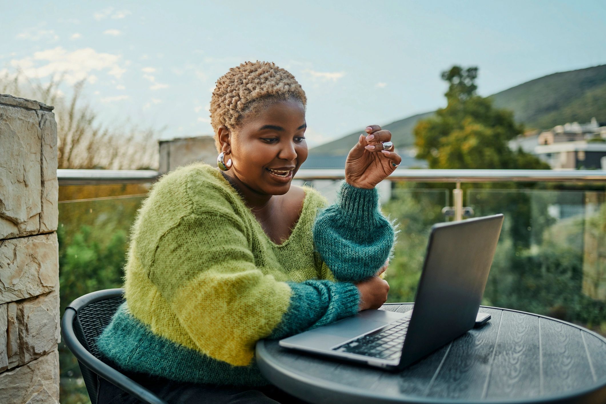 Content creator working on a laptop